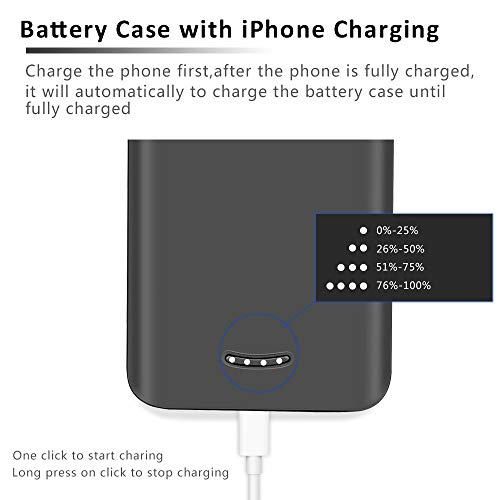 Coque Batterie Compatible avec iPhone X  BeeFix 6000mAh Power Bank Rechargeable   tui de Chargeur Prolong  e Housse de Batterie Portable Compatible avec iPhone X  5 8    Noir