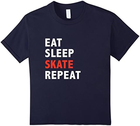 Kids Funny Eat Sleep Skate Repeat Ice Roller Figure Speed Skating 10 Navy