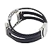 Produktbild Fcostume Ersatz Leder Armband Wristband Wristwatches Band Strap Bracelet Für Fitbit Charge 3 (Schwarz)