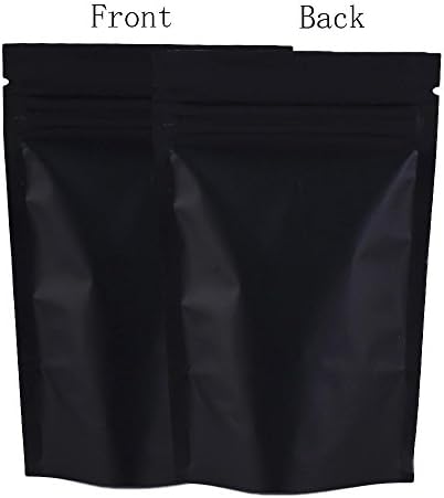 Smell Free Ziplock Grip Seal Bags Stand Up Pouch Black - 10CM x 15CM(100 )