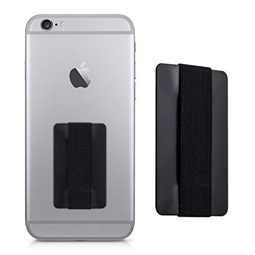 kwmobile Finger-Halterung Slim Smartphone Halter fÃ¼r die Hand, fÃ¼r verbesserte Einhandbedienung - FÃ¼r iPhone 6 Plus, Samsung Galaxy S6, Sony Xperia und mehr in Schwarz