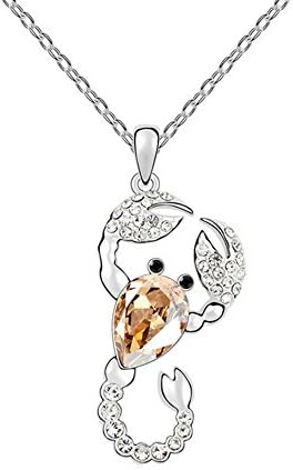 Women Cute Scorpion Animal Austrian Crystal Necklace Gold 40 cm