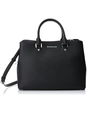 Michael Kors Savannah Large Leather Satchel, Damen Henkeltasche braun 24x11x33 cm (W x H x L)