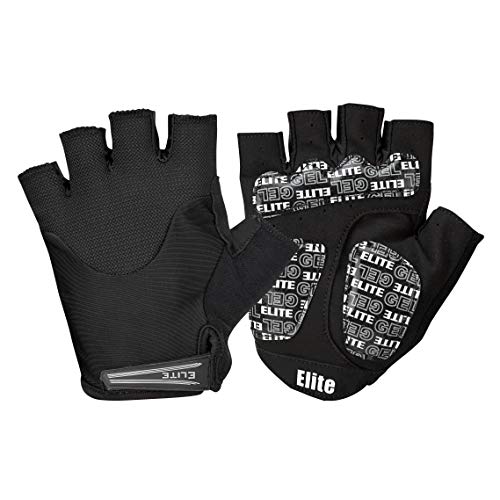 Elite Cycling Project Endurance Fahrradhandschuhe, kurz, mit Gelpolstern, Schwarz, Größe L