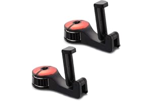 aoixbcuroc 2 ganci per poggiatesta auto, multifunzione, sedile anteriore posteriore, gancio organizer con supporto per telefono per appendere borsa, cellulare, portafoglio, (Rosso)