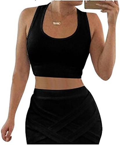 Handu Women's Patch Sleeveless Bandage Halter Strap 2 Piece Set Dress Large Black