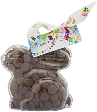 ButtonChocs Birthday Bunny Rabbit. Belgian Milk Chocolate Gift.