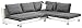 Produktbild Cavadore Polsterecke Loungines / Sofa mit Bett und Stauraum im jungen und modernen Design / Eleganter Materialmix aus Strukturstoff und Kunstleder / Inkl. drei Rückenkissen / Ottomane rechts / Größe: 278 x 79 x 177 (BxHxT) / Farben: Dunkelgrau - Weiß