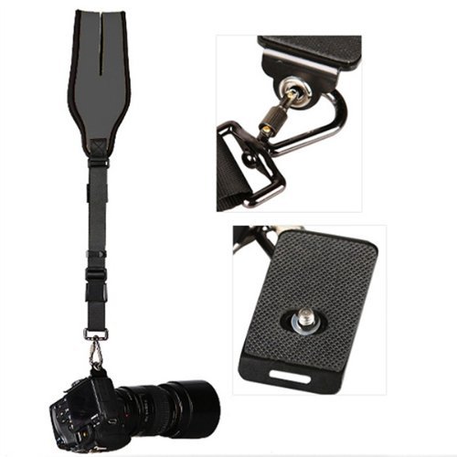 Kaavie - Courroie Sangle d Epaule Quick Release pour Appareil Photo Canon Nikon Pentax Sony Samsung  vis-   plaque unique  est constitu   d un mat  riau en aluminium avec deux oeillets de sangle sur les deux c  t  s pour la fixation d une dragonne et un tour de cou 