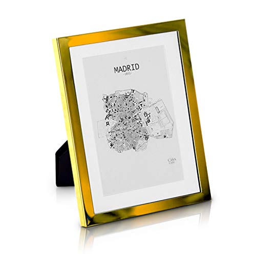 Elegance by Casa Chic Cornice 13x18 cm Dorato - Passepartout per Foto 10x15 cm Incluso - Larghezza della Cornice 1,5 cm - Oro