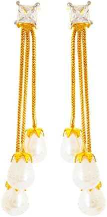 American Diamond Multicolour Brass Dangle & Drop Earring for Women