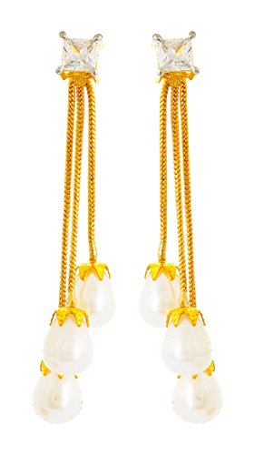 American Diamond Multicolour Brass Dangle & Drop Earring for Women