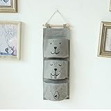 GWELL Süß Ordnungssysteme Hängender Organizer mit 3 Taschen Hängeorganizer Hängeaufbewahrung Aufbewahrungstasche für Kinderzimmer, Schlafzimmer, Tür