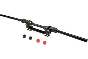 1 1/8" Flex Handlebar - APE RACING shock absorbing and Anti-Vibration Oversized 1-1/8 Handle Bars For All Dirtbike MX ATV Quad applications, Billet Aluminum with Completely CNC Machined (Black)