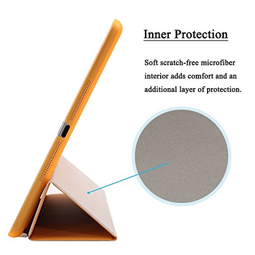 Besmall iPad Air iPad 5 Hülle – Ultra Dünn Edles Schutz Hülle Smart Cover Case PU Leder Schutztasche Etui Schale + Back Case inkl.Displayschutzfolie Reinigungstuch Stift für Apple iPad Air 1/ iPad 5 – Mit Standfunktion & Auto Sleep Wake up Funktion (iPad Air 1, Schwarz)XKZT53H - 6
