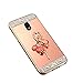 Produktbild Galaxy J3 2017 Hülle Spiegel,Surakey [Ring Ständer Halter] Glitzer Spiegel TPU Silikon Hülle,Glänzend Überzug Mirror Effect Silikon Schutzhülle Handyhülle für Samsung Galaxy J3 2017,Rose Gold