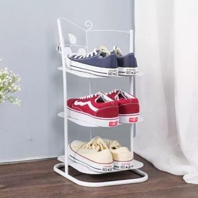 Multiple layers of built-in shelf_European innovative multi-layer simple shoe rack SHOES RACK slipper rack dust multi tier racks3Layer single-white