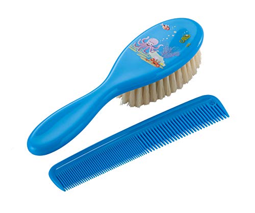 Rotho Babydesign 20059 0125 94 - Cepillo y peine para bebés con diseño marino, color azul