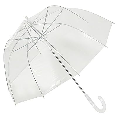 YiTaoJun Parapluie Transparent Décoration de Mariage Champignons à Parapluie Romantiques Formes de Cerisier Érable et Clair Parapluie Semi Automatique (Transparent)