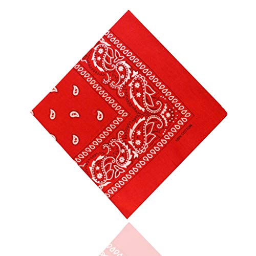 ledermodefashion - Juego de 3 o 6 unidades de 12 bandana, 100% algodón rojo Talla única
