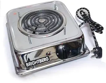 Bright Berg High Technology 1250 Watt Induction and Radiant Cooktop|G-coil|Hot Plate With 3 Adjustable Level Indicator With Utensils stand for perfect grip on utnesils (Silver, 1 Year Warranty)