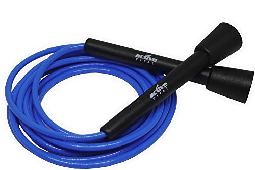Proteinvital Corde à Sauter ACTIVEVITAL | Boîte intervalle Cardio MMA HIIT | Longueur réglable | Tous Les Levels, KingsBLUE