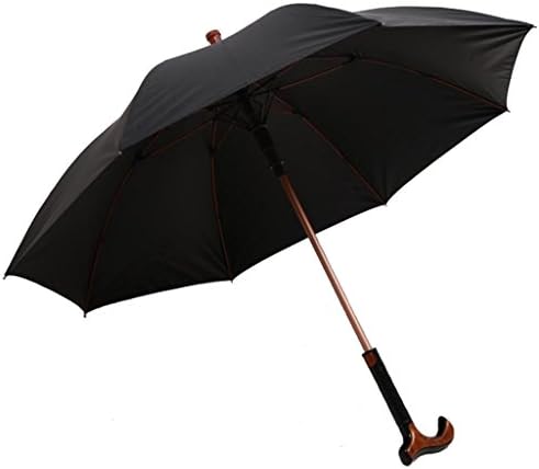 Black Automatic Open Long-handled Umbrella Windproof Sun Protection Outdoor Strong Durable Umbrellas Self Defense Skid Climbing Creative Walking Stick Umbrella