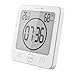 Produktbild Baoblaze Digital Dusche Wanduhr Baduhr Badezimmeruhr Saugnapf Uhr mit Temperatur Feuchtigkeit Anzeige - Weiß