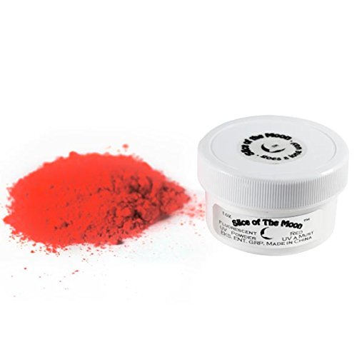 Red UV Fluorescent Powder 15 grams, UV Reactive Powder for Nail Polish, Arts and Crafts Slice of the Moon