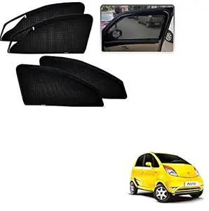 Kozdiko Zipper Magnetic Car Sunshades Set of 4 Pcs Black Color for Tata Nano