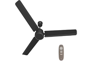 Havells REO BLDC 1200MM 5 Star Rated Ceiling Fan| Air Flow: 220 CMM| Speed: 350 RPM|Watt: 33W| Reverse Rotation Mode| Timer Setting| 2 Year Door Step Warranty By Manufacturer (Unnovate, Matte Black)