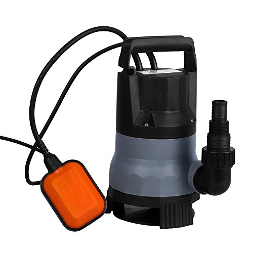 Homdox Tauchpumpe 400 W Schmutzwasserpumpe Teich Wasserpumpe Tauchwasserpumpe 8000 L/H Pumpe mit Schwimmschalter und Tragegriff (Grau)