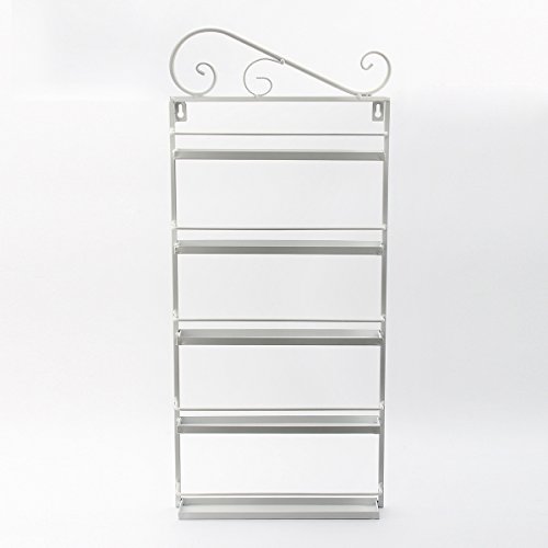 YUDA DIY Metall Nagellack montieren 5 Etagen Organizer Nagellack Wand Rack Display für 50 Flaschen Nagellack (weiß) - 2