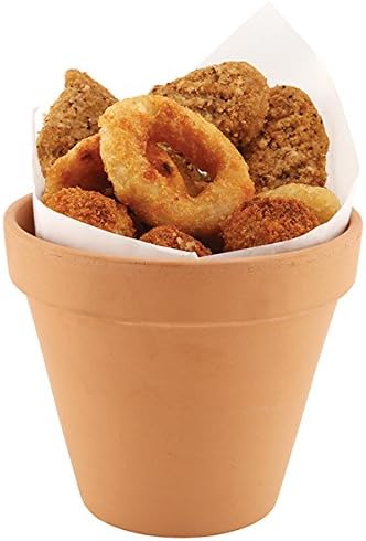 GenwareTerracotta Pots Rustic 11.2 x 9.7cm - Set of 12 | Terracotta Chip Pots, Terracotta Serving Pots, Terracotta Food Pots