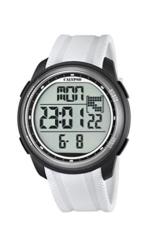 Calypso - Reloj Digital Unisex con LCD Pantalla Digital Dial y Correa de plástico Color Blanco k5704/5
