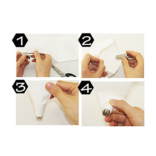 Edelstahl Spritztüllen Set 24 stk. Tüllen Sterntüllen Deko Garniertülle Düse Duesen Tortenspritze Blütenblätter Kuchen Suessigkeit Dekoration Tools Set - 5