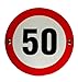 Produktbild Emaille Schild Tempo 50 Verkehrsschild 15 cm Verkehrsschilder wetterfest und lichtecht Emailleschild