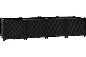 vidaXL Arriate Jardinera Macetero Recipiente Flores Plantas Soporte Jardín Patio Terraza Balcón Decoración Adornos 160x40x38 cm Polipropileno