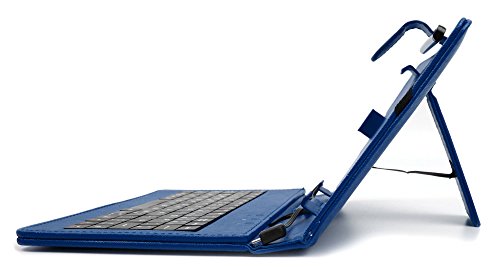 Deutsche Tastatur QWERTZ-Tastatur 7 Zoll in Blau für HTC One M9 | M9 + | M9 Plus, Cubot Max + Rainbow | Dinosaur 5.5 | S550 Pro und Vernee Thor 4 | Nokia 6/D1 | LG Stylus 3 Smartphones - 7