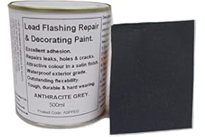 FASCINATING FINISHES LTD 1 x 500ml Anthracite - Dark Grey. Lead Flashing - Roof Repair and Decorative Paint.
