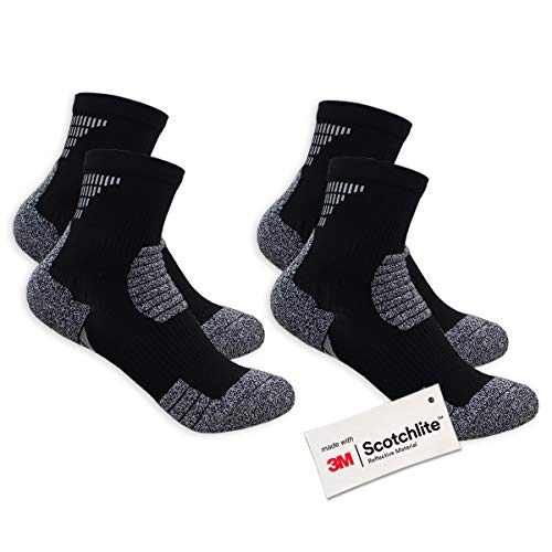 Salzmann 3M Calcetines Reflectantes para el Deporte, Equipado con 3M Scotchlite, 2 Pares.