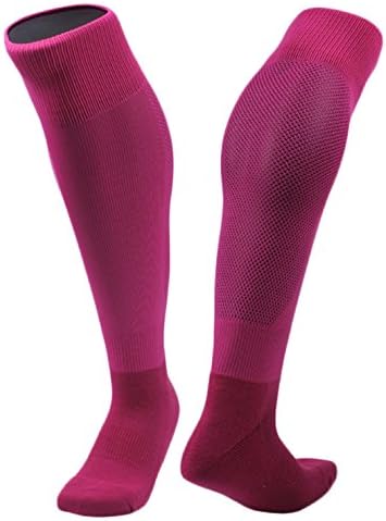Lian LifeStyle Women's 1 Pair Knee High Sports Socks Solid for Baseball/Soccer/Lacrosse M(Rose)