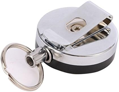 HOCHII Retractable Key Chain Metal Badge Holder Steel Ring Pull Recoil Belt Clip
