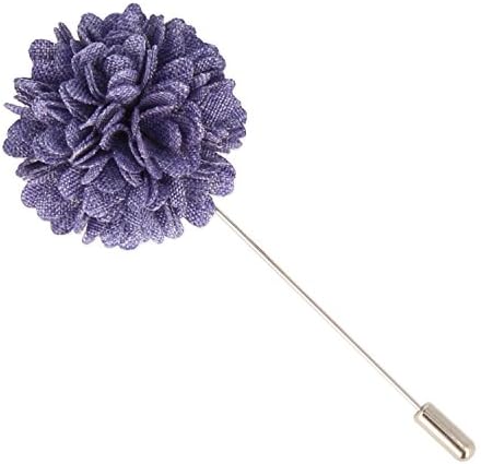Snobbop Lapel Pin Lapel Buttons Wedding Buttons with Flower purple