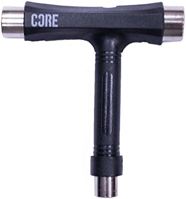 Core Skate Tool, 5 Way Skateboard T-Tool + Allen Key - Black