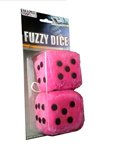 Preisvergleich Produktbild Sterling Auto Rosa Plüschwürfel mit Schwarz Spots