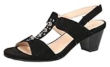 Sohlenmaterial: Synthetik CAPRICE 28311-22 Damen Riemchensandale,Sandale,Sandalette,Sommerschuh,Absatz,(4) Black Suede,38.5 EU / 5.5 UK