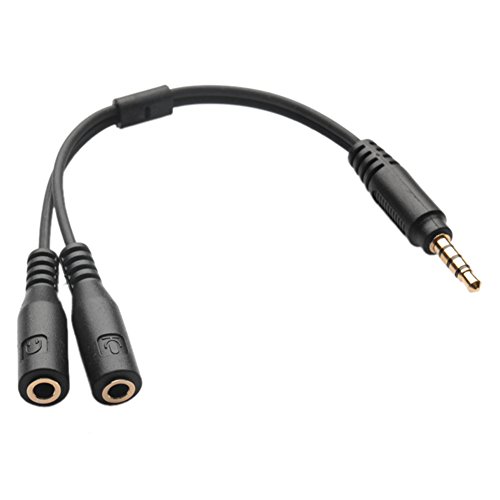 Demiawaking Audio Stereo da 3,5Â mm maschio a 2Â femmine Y adattatore cavo splitter per auricolari con microfono per iPhone e Android Smartphone Samsung Galaxy