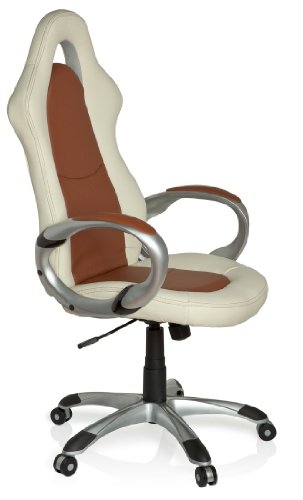 Gaming Chair  Office Chair RACER SPORT ELEGANCE BeigeBrown hjh OFFICE