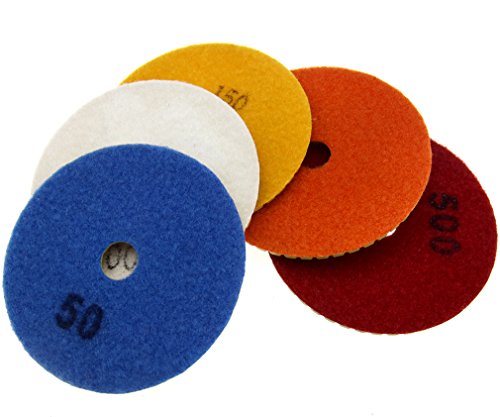 10pcs 4″ nass Diamant Polierscheiben inkl. Teller für Steinschleifer - 2